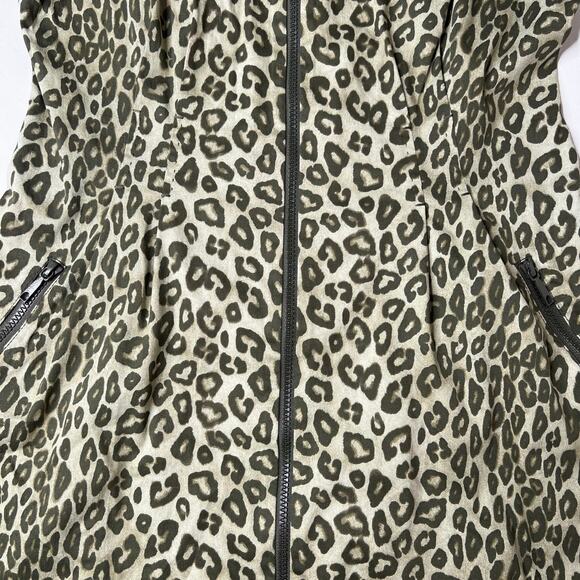 Lafayette 148 Animal Print Zip Front Sleeveless Sheath Dress Green size 10 - Picture 10 of 13